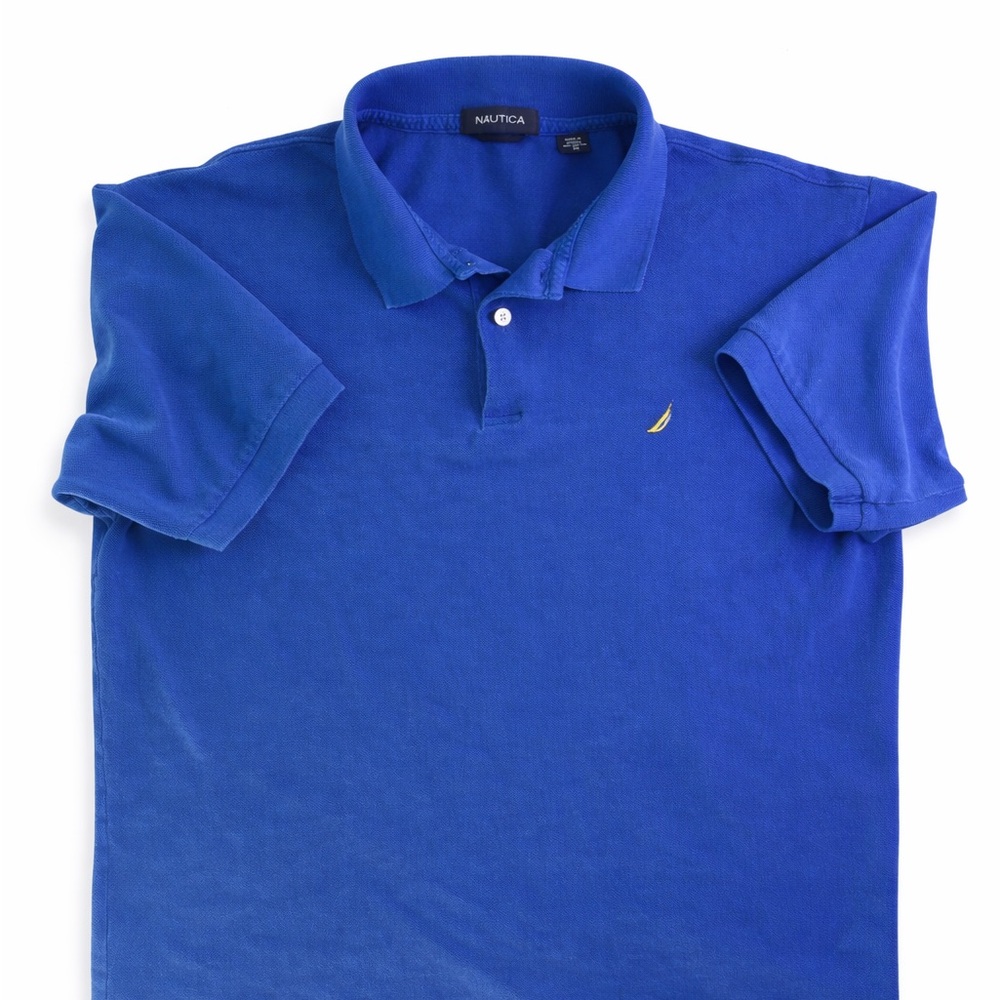 Nautica Polo Shirt Men’s Medium Blue Classic Cotton Short Sleeve Casual